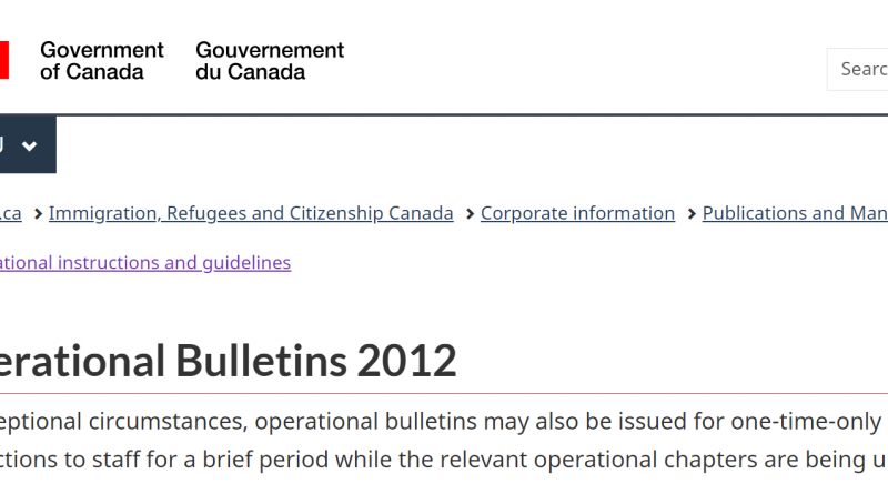 2012 - OPERATIONAL BULLETINS