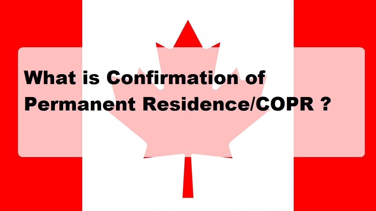 Immigration Category on the Confirmation of Permanent Residence (COPR)