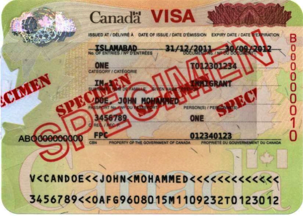 Canada Visa Category Codes On Your Passport Counterfoil Canada Visa 