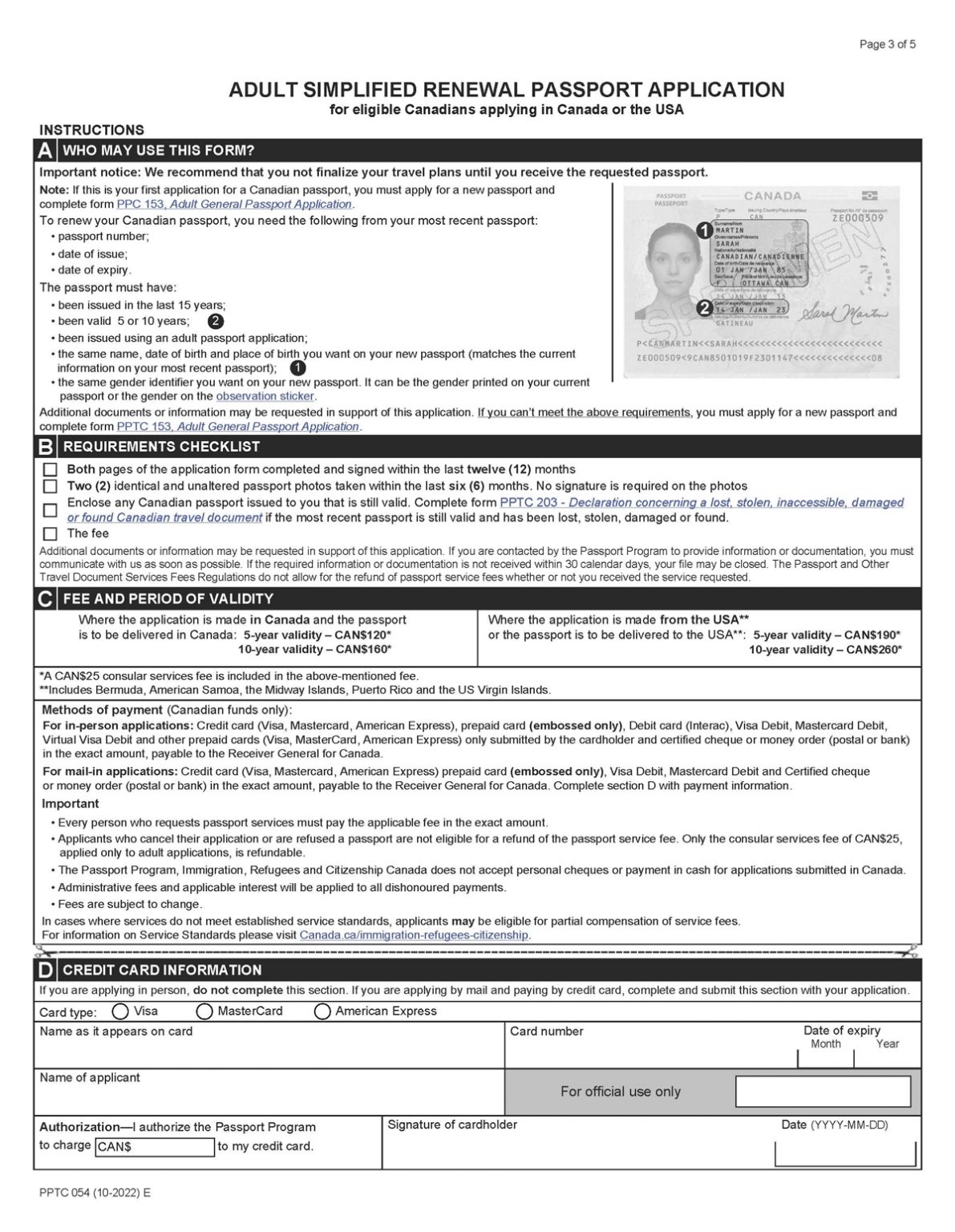 Guide How To Renew Your Canadian Passport Page 2 Canada Visa Expert   Pptc054 Passportrenewalform Page 3 1191x1536 