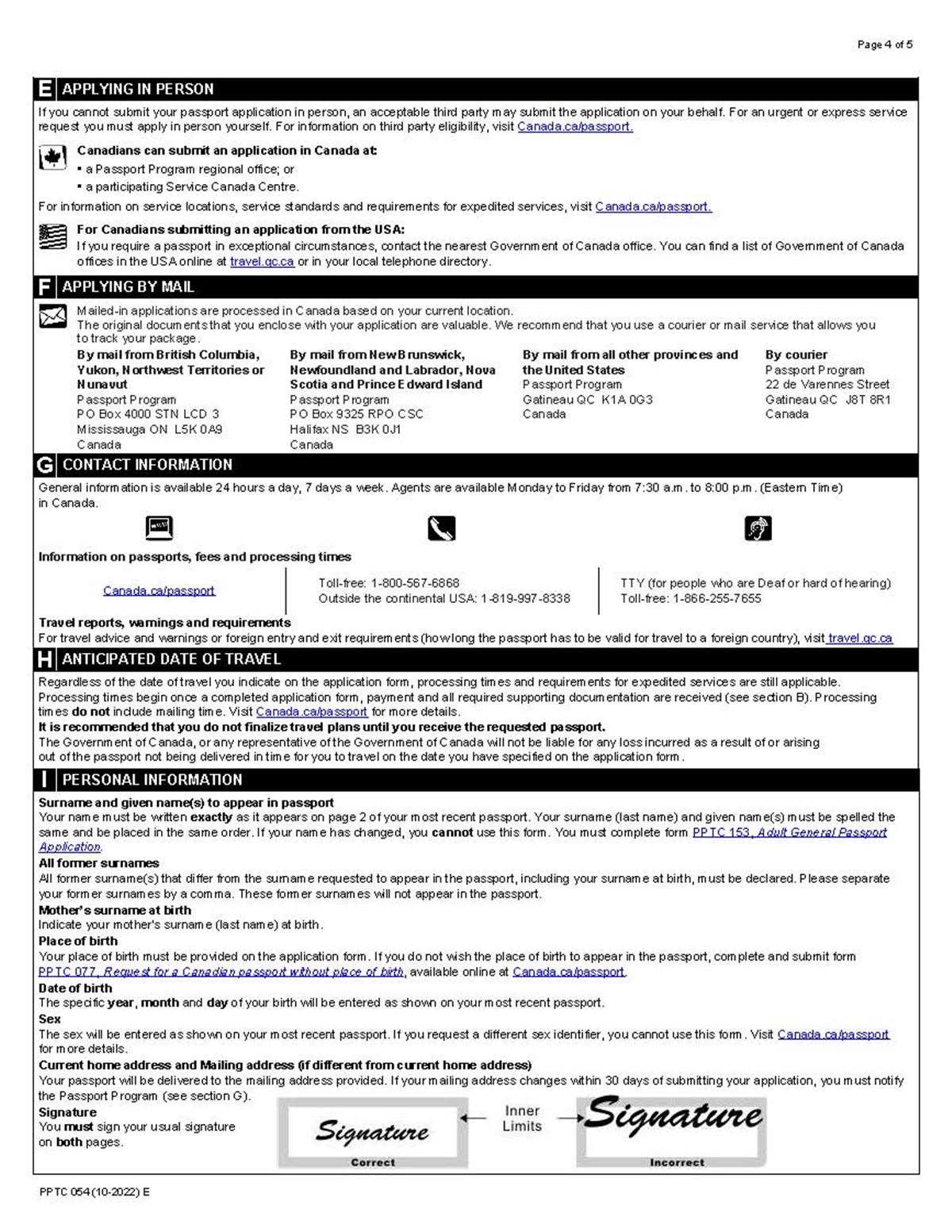 Guide How To Renew Your Canadian Passport Page 3 Canada Visa Expert   Pptc054 Passportrenewalform Page 4 1 