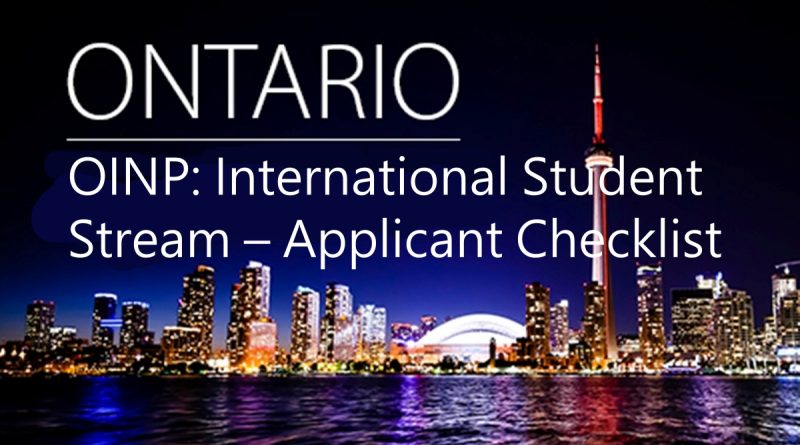 OINP: Employer Job Offer - International Student Stream – Applicant Checklist