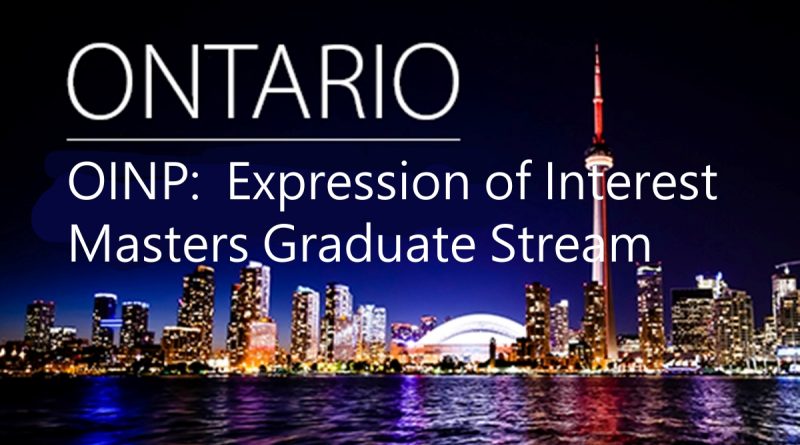 OINP: Expression of Interest - Masters Graduate Stream