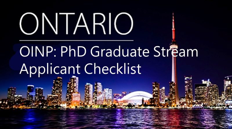OINP: Expression of Interest – PhD Graduate Stream – Applicant Checklist